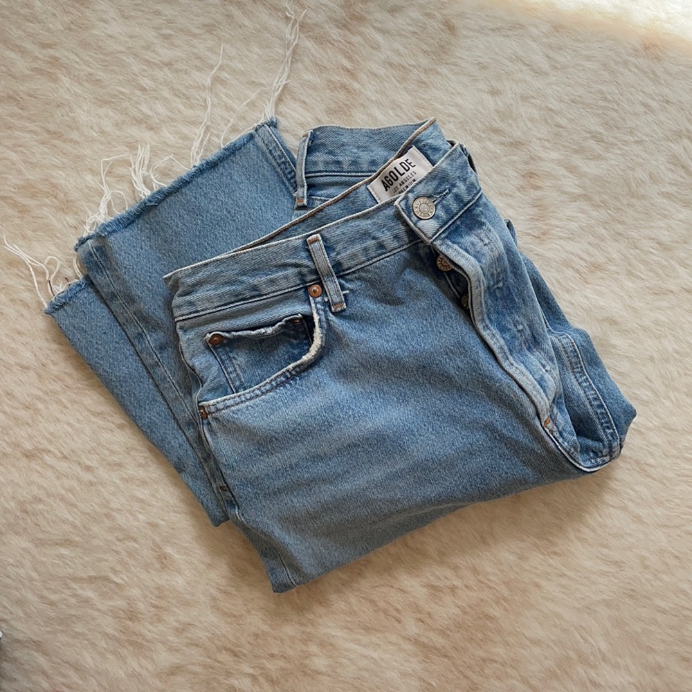 Agolde High Rise Straight Remy with raw cut hem - Picture 4 of 8